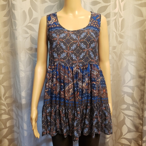 Karen Kane Boho Sleeveless Tunic Blouse Size S - Picture 9 of 9